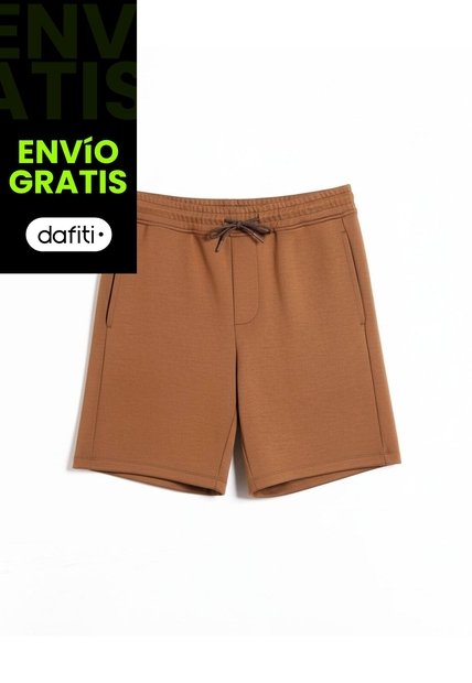 Bermuda Básica Plush  Para Hombre Café Atmos