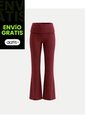 Leggins Flare Pretina Doblada Aerius  Para Mujer Vino Atmos de Atmos