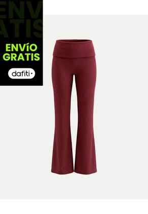 Leggins Flare Pretina Doblada Aerius Para Mujer Vino Atmos
