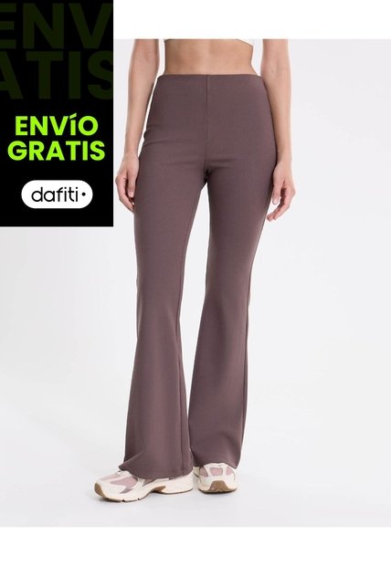 Pantalón Flare Tela Técnica Fluida Para Mujer  Deportiva  Color Café Marca Atmos