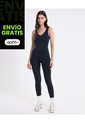Enterizo Largo Escote V Aerius  Para Mujer Negro Atmos de Atmos