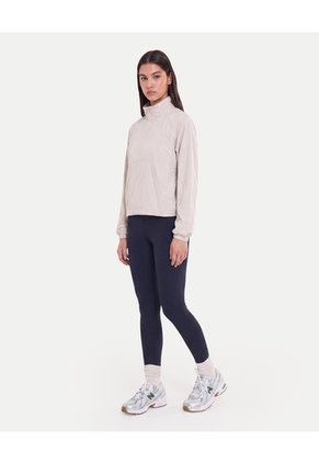 Chaqueta Rompevientos Cuello Alto Para Mujer Crema Atmos