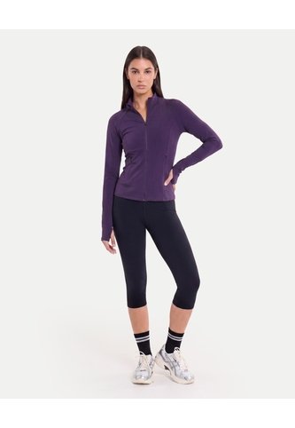 Buzo Cuello Alto Training Ajustado  Para Mujer Morado Atmos Atmos