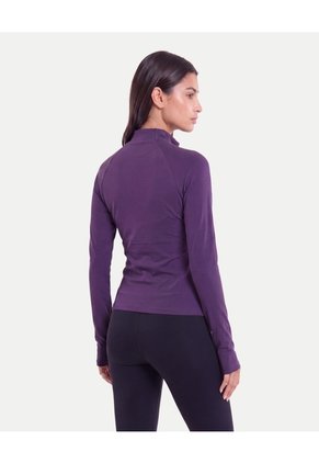 Buzo Cuello Alto Training Ajustado  Para Mujer Morado Atmos
