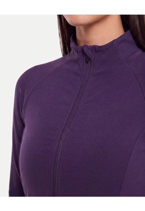 Buzo Cuello Alto Training Ajustado  Para Mujer Morado Atmos