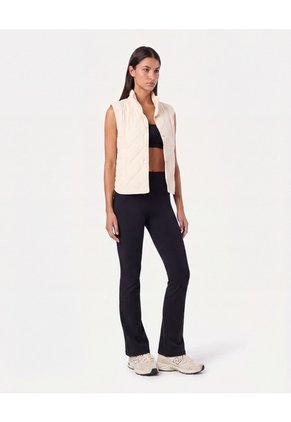 Chaleco Acolchado Cuello Alto Para Mujer Crema Atmos