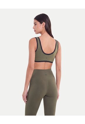Top Soporte Medio Copas Removibles Para Mujer Verde Atmos