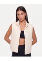 Chaleco Acolchado Cuello Alto  Para Mujer Crema Atmos de Atmos