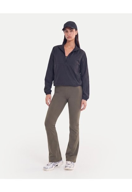 Chaqueta Rompevientos Cuello Alto  Para Mujer Negro Atmos