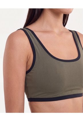 Top Soporte Medio Copas Removibles Para Mujer Verde Atmos