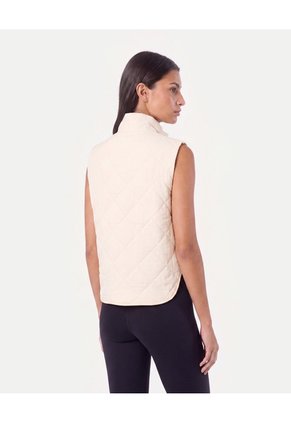 Chaleco Acolchado Cuello Alto Para Mujer Crema Atmos