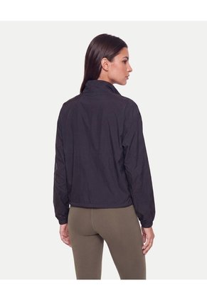 Chaqueta Rompevientos Cuello Alto Para Mujer Negro Atmos