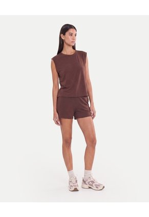 Short Pretina Ajustable Plush Para Mujer Café Atmos