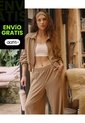 Pantalón Amplio Básico Con Venas Plush Para Mujer  Deportiva  Color Café Marca Atmos de Atmos