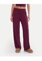 Pantalón Amplio Básico Con Venas Plush  Para Mujer Vino Atmos de Atmos
