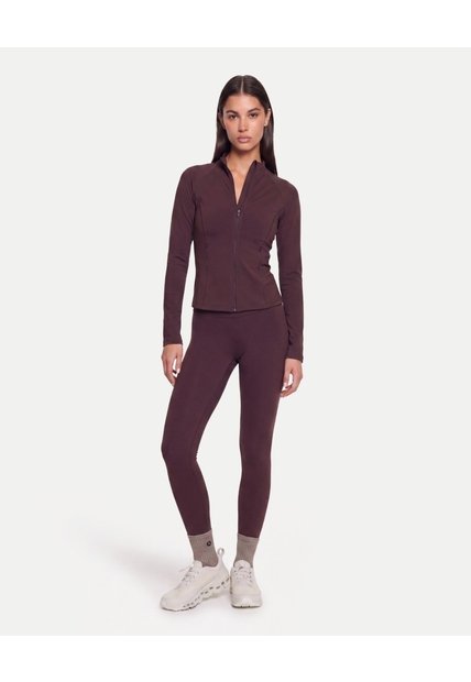 Buzo Cuello Alto Training Ajustado  Para Mujer Café Atmos