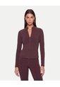 Buzo Cuello Alto Training Ajustado  Para Mujer Café Atmos de Atmos