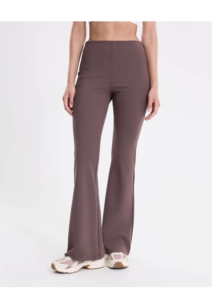 Pantalón Flare Tela Técnica Fluida Para Mujer  Deportiva  Color Café Marca Atmos