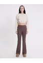 Pantalón Flare Tela Técnica Fluida Para Mujer  Deportiva  Color Café Marca Atmos de Atmos