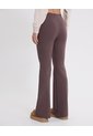 Pantalón Flare Tela Técnica Fluida Para Mujer  Deportiva  Color Café Marca Atmos de Atmos
