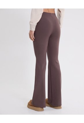 Pantalón Flare Tela Técnica Fluida Para Mujer  Deportiva  Color Café Marca Atmos