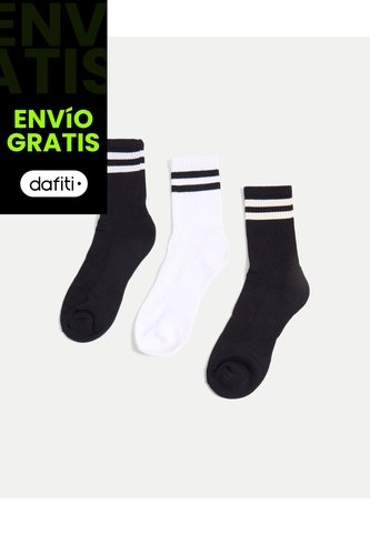 Pack X 3 De Medias Caña Media  Para Mujer Blanco Atmos Atmos