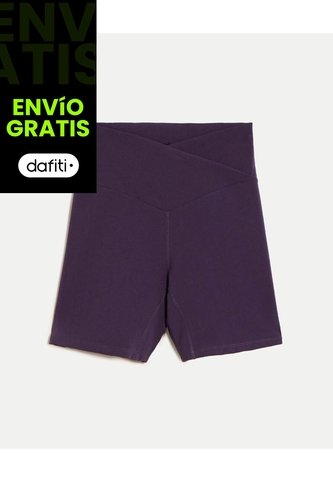 Short Pretina Cruzada Aerius Skin 15 Cm Para Mujer  Deportiva  Color Morado Marca Atmos Atmos