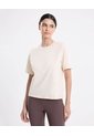Camiseta Manga Corta Amplia Esencial Para Mujer  Deportiva  Color Beige Marca Atmos de Atmos