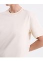 Camiseta Manga Corta Amplia Esencial Para Mujer  Deportiva  Color Beige Marca Atmos de Atmos