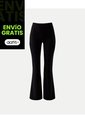 Pantalón Flare Tela Técnica Fluida Para Mujer  Deportiva  Color Negro Marca Atmos de Atmos
