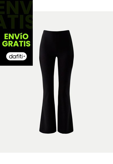 Pantalón Flare Tela Técnica Fluida Para Mujer  Deportiva  Color Negro Marca Atmos
