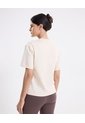 Camiseta Manga Corta Amplia Esencial Para Mujer  Deportiva  Color Beige Marca Atmos de Atmos