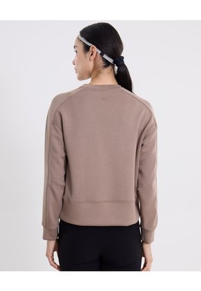 Buzo Cuello Redondo Plush Suave Para Mujer Deportiva Color Café Marca Atmos