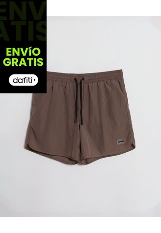 Pantaloneta De Baño Con Cordón  Para Hombre Café Atmos Atmos