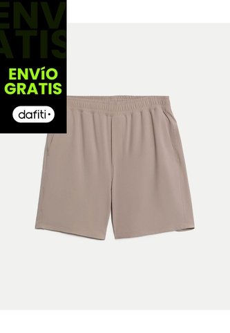 Bermuda  Para Hombre Deportiva Largo Color Beige Marca Atmos #32100140 Atmos