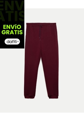 Jogger Básico Comfort Plush  Para Hombre Vino Atmos Atmos