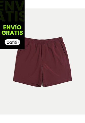 Bermuda  Para Hombre Deportiva Largo Color Vino Marca Atmos #32100150 Atmos