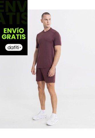 Bermuda  Para Hombre Deportiva Medio Color Vino Marca Atmos #32100163 Atmos