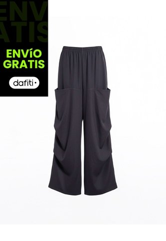 Pantalón Parachute Microcomfort Para Mujer  Deportiva  Color Negro Marca Atmos Atmos