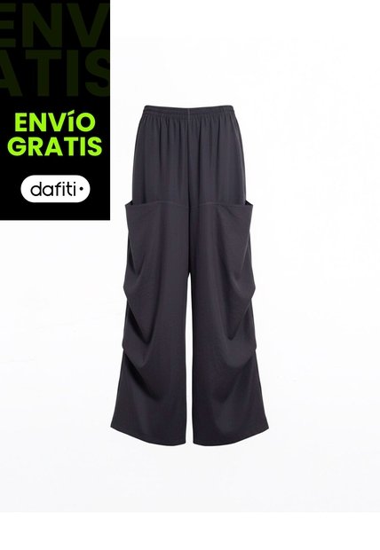 Pantalón Parachute Microcomfort Para Mujer  Deportiva  Color Negro Marca Atmos