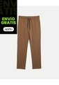 Pantalón Recto Con Detalle De Venas  Para Hombre Café Atmos de Atmos