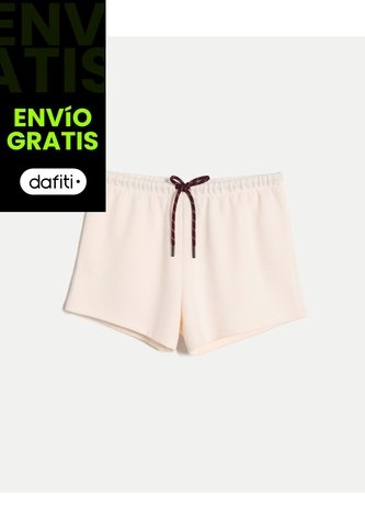 Short Amplio Tejido Suave Para Mujer  Deportiva  Color Beige Marca Atmos Atmos