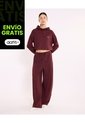 Pantalón Barrel Burda Confort Para Mujer  Deportiva  Color Vino Marca Atmos de Atmos