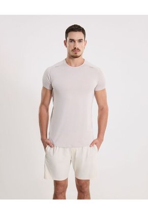 Camiseta Para Hombre Manga Corta Cuello Redondo Color Beige Marca Atmos #32090272