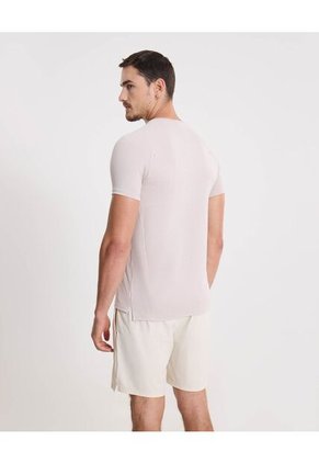 Camiseta Para Hombre Manga Corta Cuello Redondo Color Beige Marca Atmos #32090272