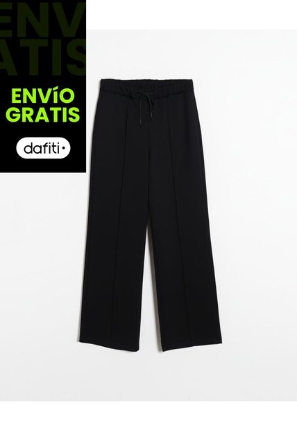 Pantalón Plush Con Venas Texturizadas Para Mujer  Deportiva  Color Negro Marca Atmos