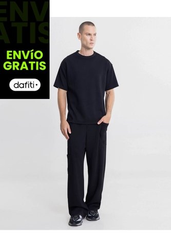 Pantalón Amplio Cargo Plush  Para Hombre Negro Atmos Atmos