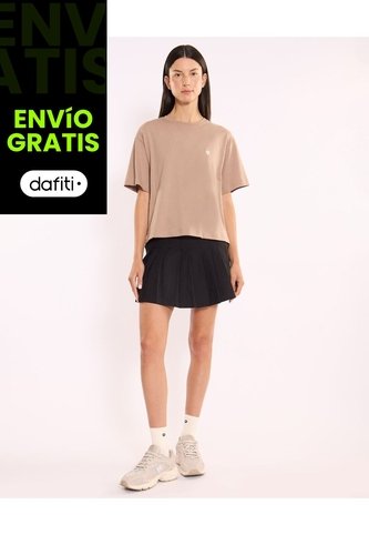 Falda Tableada Silueta Fluida Para Mujer  Deportiva  Color Negro Marca Atmos Atmos