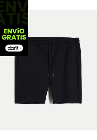 Bermuda Básica Plush  Para Hombre Negro Atmos Atmos