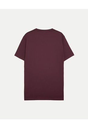 Camiseta  Para Hombre Manga Corta Cuello Redondo Color Vino Marca Atmos #32090275